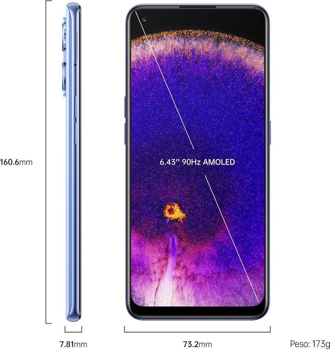 OPPO Find X5 Lite 16,3 cm (6.43" ) Dual-SIM Android 12 5G USB Typ-C 8 GB 256 GB 4500 mAh Blau (6041853) (geöffnet)