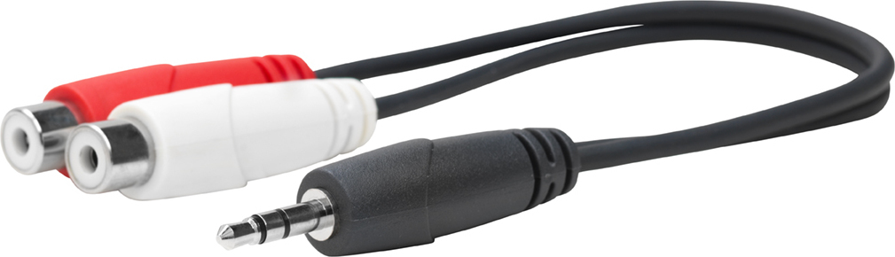 Vivolink PROMJMRCAF0.2 Audio-Kabel 0,2 m 2 x RCA 3.5mm Schwarz (PROMJMRCAF0.2)