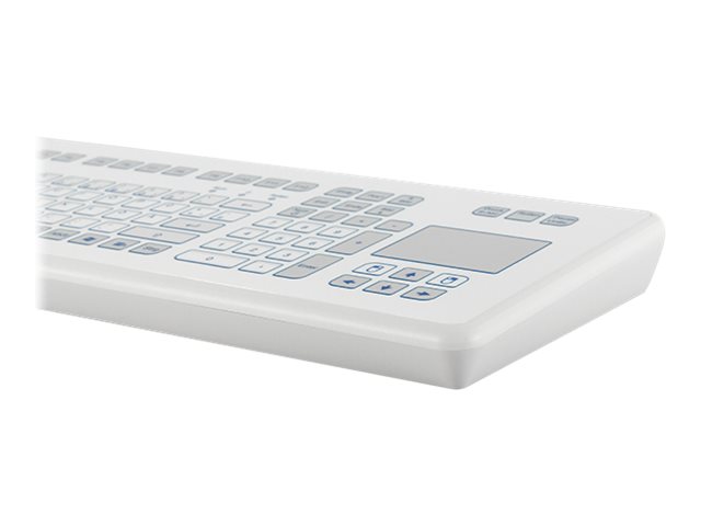 GETT InduDur TKS-105c-TOUCH-KGEH Kabelgebundene Tastatur mit Touchpad QWERTZ USB Weiß