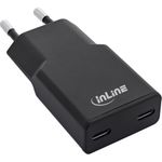 InLine® USB-C Ladegerät, 30W, GaN, Dual USB-C, PD/PPS, Black Cookie/schwarz (31590)