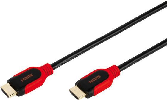 Vivanco HDMI Anschlusskabel 1.50 m Audio Return Channel, High Speed-HDMI mit Ethernet, Rund, Ultra HD (4k) HDMI mit Ethernet, vergoldete Steckkontakte Schwarz (42955)