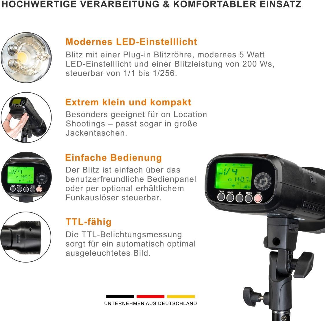 WALSER Walimex pro Studio-Akkublitz Mover 200 TTL (23332)