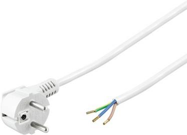 Wentronic Goobay Schutzkontaktkabel abgewinkelt zum Konfektionieren, 2 m, Weiß - Typ F (Typ F, CEE 7/7) > lose Kabelenden (93311)