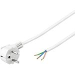 Wentronic Goobay Schutzkontaktkabel abgewinkelt zum Konfektionieren, 2 m, Weiß - Typ F (Typ F, CEE 7/7) > lose Kabelenden (93311)