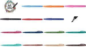 PentelArts Faserschreiber Brush Sign Pen SES15, blaugrau Kalligrafiestift mit flexibler Pinselspitze, Strichstärke: - 1 Stück (SES15C-S3X)
