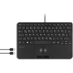 Perixx PERIBOARD-526 H DE Kabelgebundene Mini-USB-Tastatur mit Trackball (PERIBOARD-526 H DE)