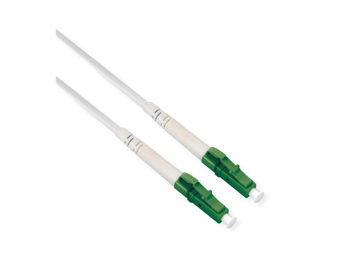 ROLINE Glasfaserkabel 9/125 µm OS2 LC/APC Simplex Stahlarmiert LSZH 15 m Weiß
