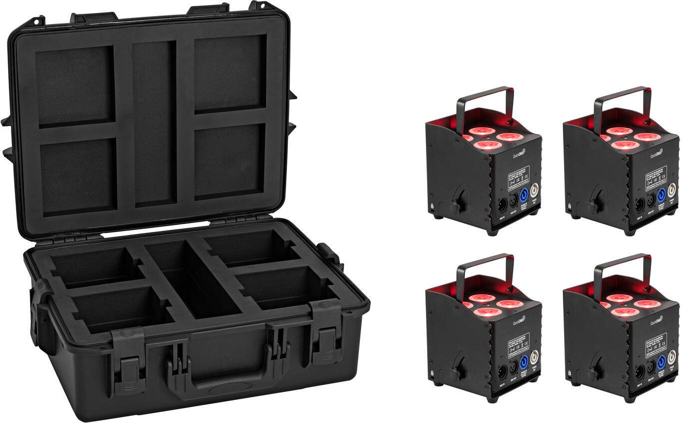 EUROLITE Set 4x AKKU UP-4 QCL Spot QuickDMX MK2 + Kunststoffcase (20001038)