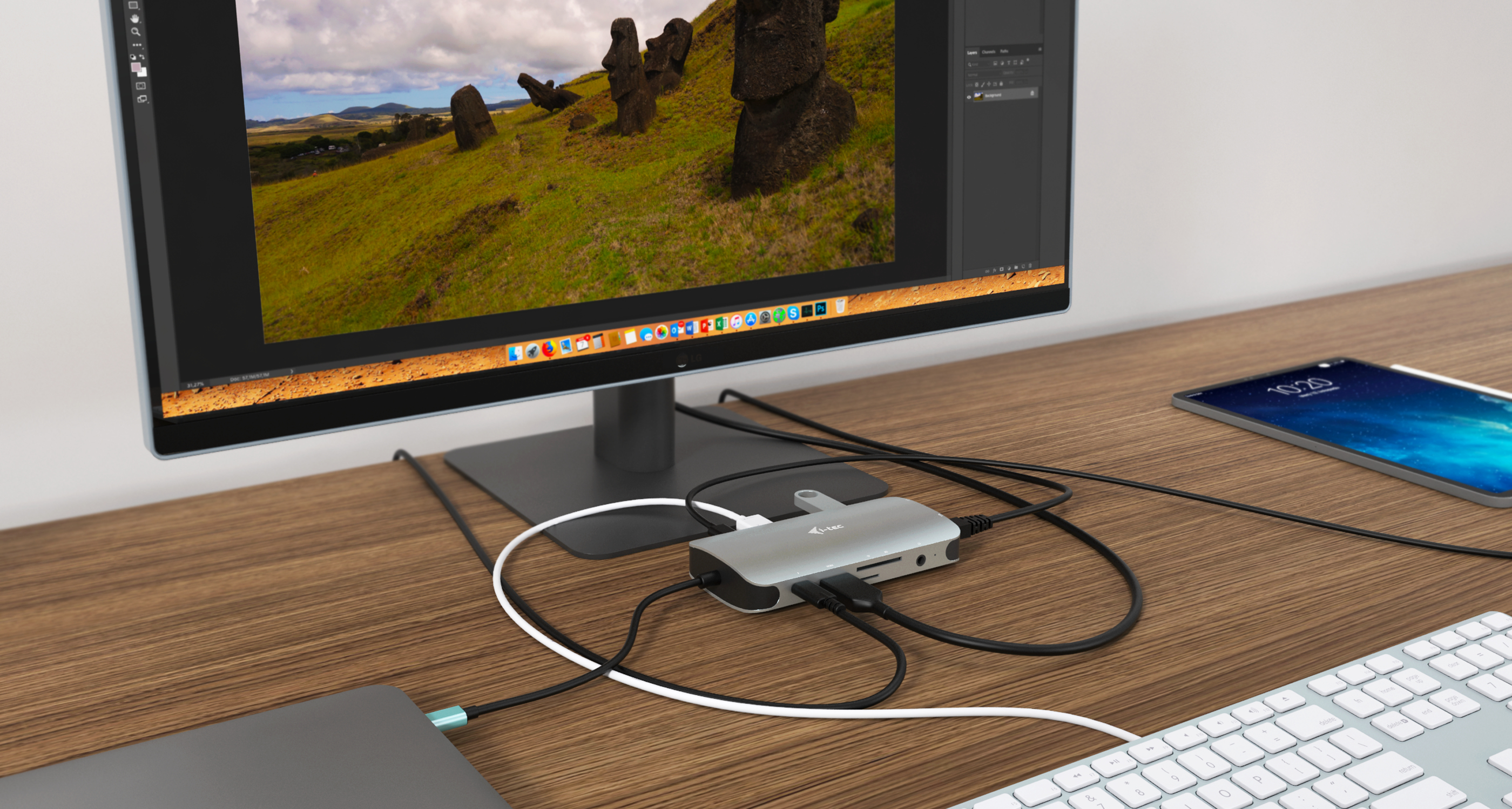 i-Tec USB-C Metal Nano Dock HDMI + VGA LAN 100 W Power Delivery Silber