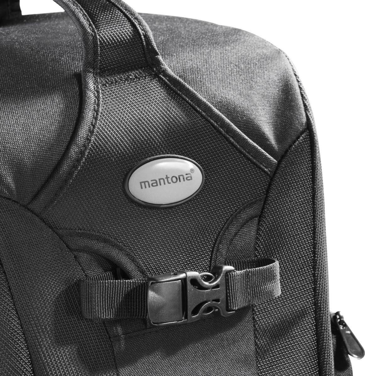 Walimex Mantona Trekking DSLR-Kamerarucksack mit Regenschutz Schwarz