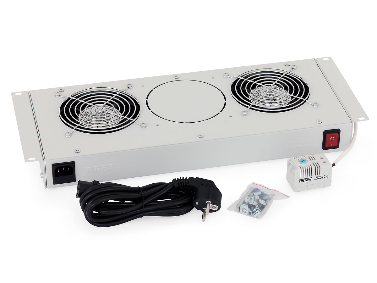 Triton RAC-CH-X26-X1 4U Rack-Kühleinheit, 3 Lüfter, 240V, Thermostat, Grau