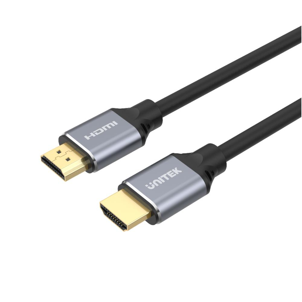 Unitek C138W Ultra High Speed HDMI-Kabel 2 m HDMI 2.1 48 Gbit/s Schwarz, Grau