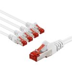 Goobay CAT 6 Patchkabel, S/FTP (PiMF), 5 m, weiß, 5er-Set (66645)