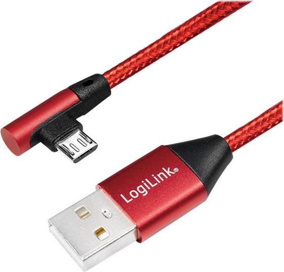 Logilink USB-Kabel USB (M) gerade bis Micro-USB Typ B (M) gewinkelt (CU0150)