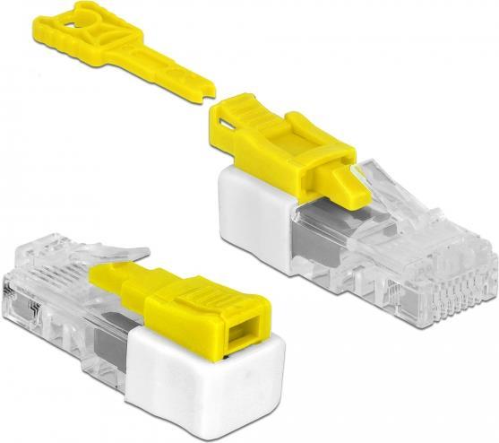 DELOCK RJ45 Port Blocker Set 5 Stück weiß/gelb RJ45 Port Blocker Set 5 Stück weiß/gelb