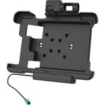 RAM Mounts Form-Fit Halteschale (Schnappverschluss) für Zebra L10 Diese RAM Mounts Form-Fit (Schnappverschluss) Halteschale ist für Zebra XSLATE L10 geeignet.Die Halteschale wird durch einen 5.5mm DC-Anschluss mit Strom versorgt und lädt das Gerät in dem Dock auf. Zum Einlegen wird die Unterseite des Gerätes in die Halteschale eingelegt und bis zum Einrasten in die Halteschale gedrückt.Durch die Aussparungen an den Tasten und Anschlüssen können diese weiterhin ohne Einschränkungen genutzt werden.Die Halteschale ermöglicht auch durch die Aussparung der Innenseite, dass die Scanfunktion des Tablets weitergenutzt werden kann.Tablet Zubehör wie z.B. Scanner, Handschlaufe oder PowerPack Akku können hier zusätzlich untergebracht werden. Die Rückseite der Gerätehalteschale ist für die Aufnahme einer VESA 75x75 mm oder runden Basisplatte (nicht im Lieferumfang enthalten) vorbereitet.Produktmerkmale RAM Mounts RAM-HOL-ZE15PU:Kompatibel mit Zebra Tablet ZubehörLeichtes Einlegen und einfache EntnahmeSchnappverschlussVorbereitet für die Montage weiterer Geräte wie z.B. HandheldsAnschlussbuchse: 5.5mm DCZusätzlicher Hinweis: Abgebildete Geräte gehören nicht zum Lieferumfang.Es wird ausschließlich die RAM-HOL-ZE15PU Halteschale geliefert. (RAM-HOL-ZE15PU)