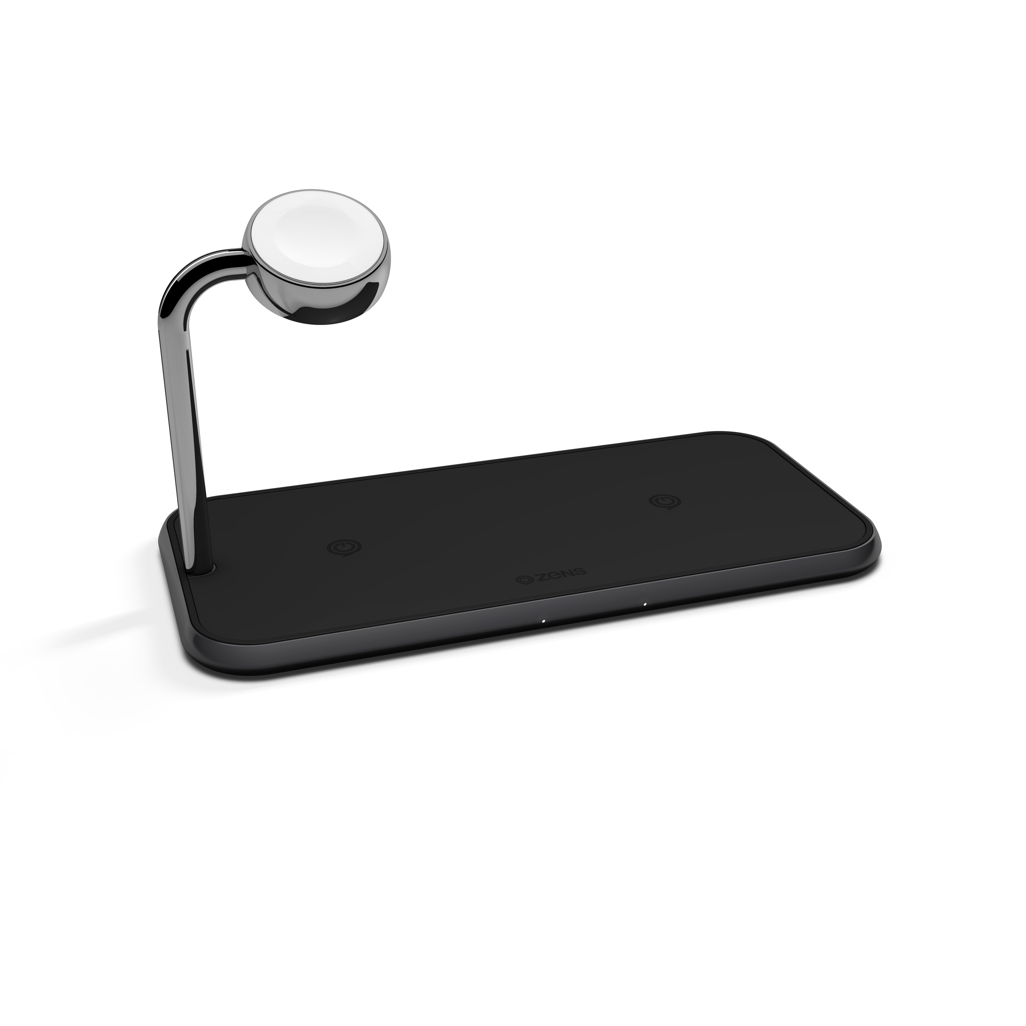 ZENS Aluminium Dual Wireless Charger mit Apple Watch Qi 20 Watt Schwarz