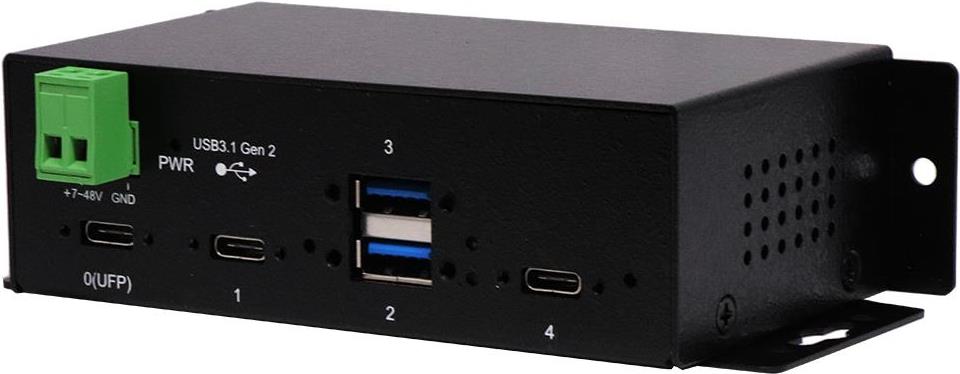 Exsys EX-1274HMV - Hub - 2 x USB 3,1 Gen 2 + 2 x USB-C - an Rack montierbar, an DIN-Schiene montierbar, wandmontierbar (EX-1274HMV)