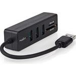 Nedis USB-Hub| USB-A Stecker| 3x USB A Buchse| 5-Port port s| 3.2 Gen 1| (CCGB61250BK01)