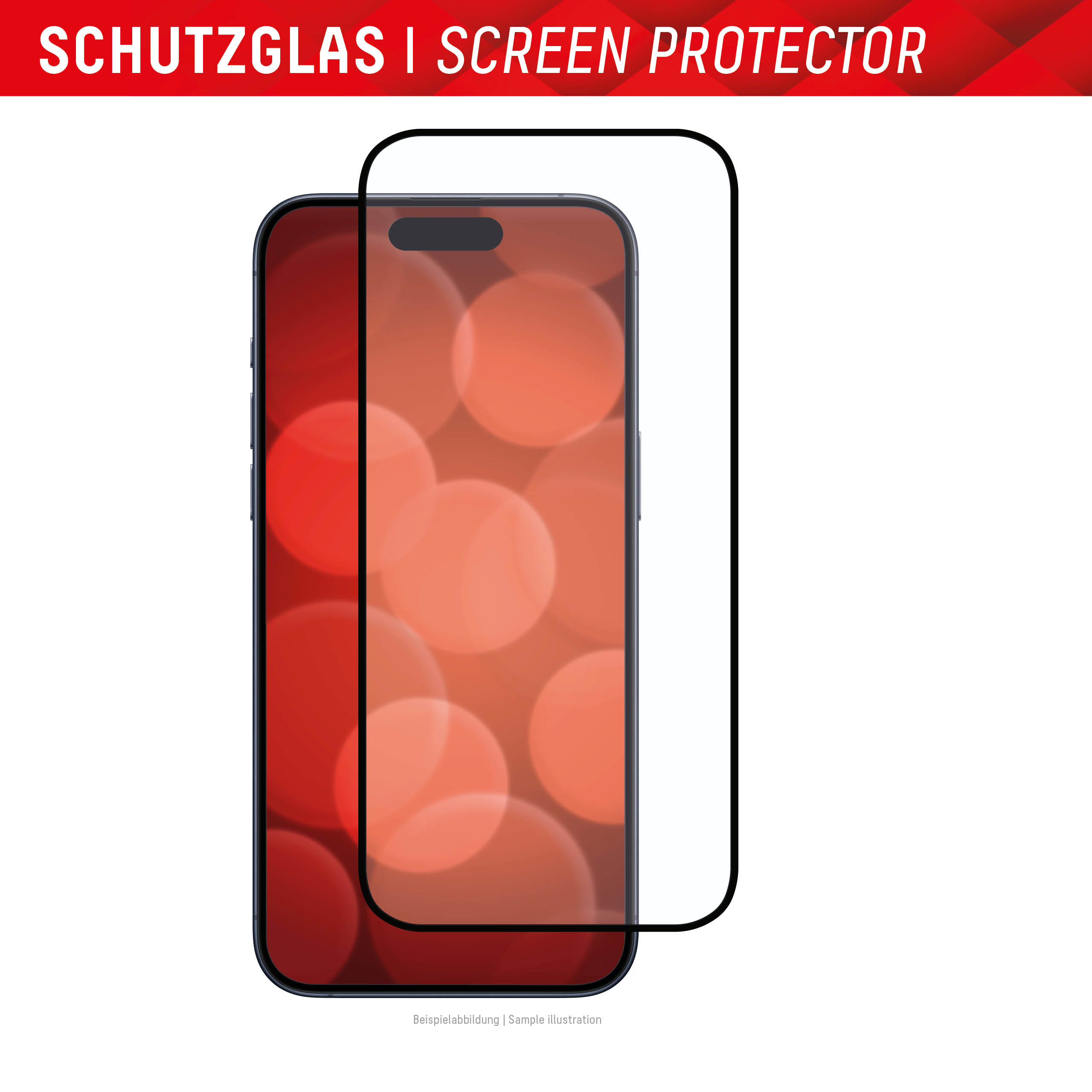 Displex Real Glass Full Cover Panzerglas 10H für Apple iPhone 15 / iPhone 15 Pro Transparent