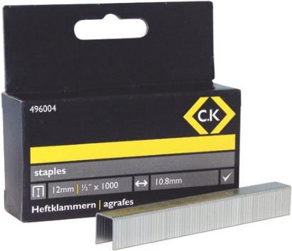 C.K Tackerklammern, 10,5 x 12 mm, Inhalt: 1.000 Stück hochqualitative Stahltackerklammern, verzinkt zum - 1 Stück (496004)