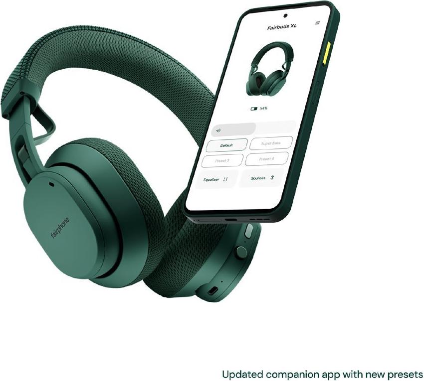 Fairphone FAIRBUDS XL Bluetooth 5.1 ANC Over-Ear Kopfhörer 30 h Forest Green