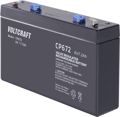 VOLTCRAFT CE6V/7Ah VC-12713945 Bleiakku 6 V 7.2 Ah Blei-Vlies (AGM) (B x H x T) 151 x 100 x 34 mm Flachstecker 4.8 mm Wartungsfrei (VC-12713945)