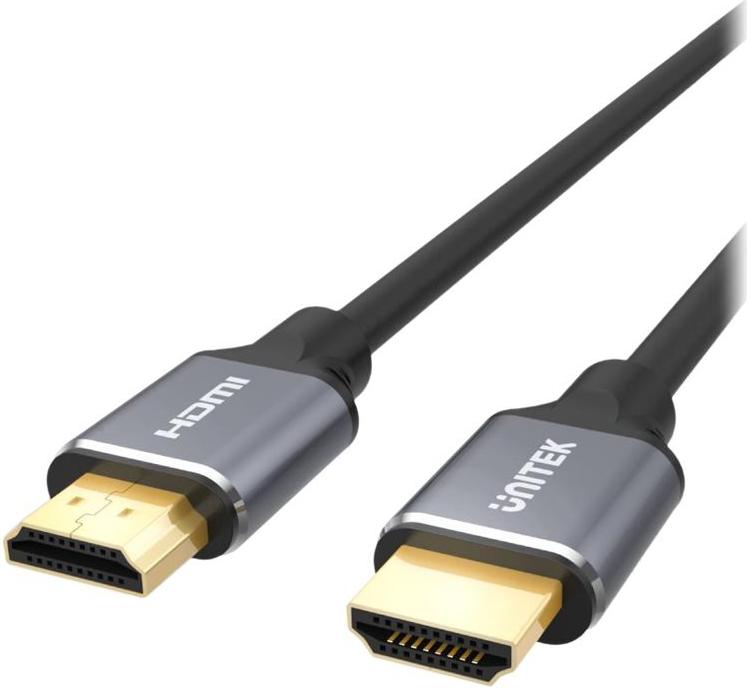 Unitek C138W Ultra High Speed HDMI-Kabel 2 m HDMI 2.1 48 Gbit/s Schwarz, Grau