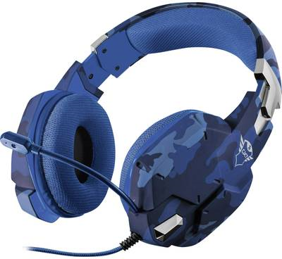 Trust GXT322B Carus Gaming Headset 3.5 mm Klinke schnurgebunden On Ear Camouflage, Blau (23249)