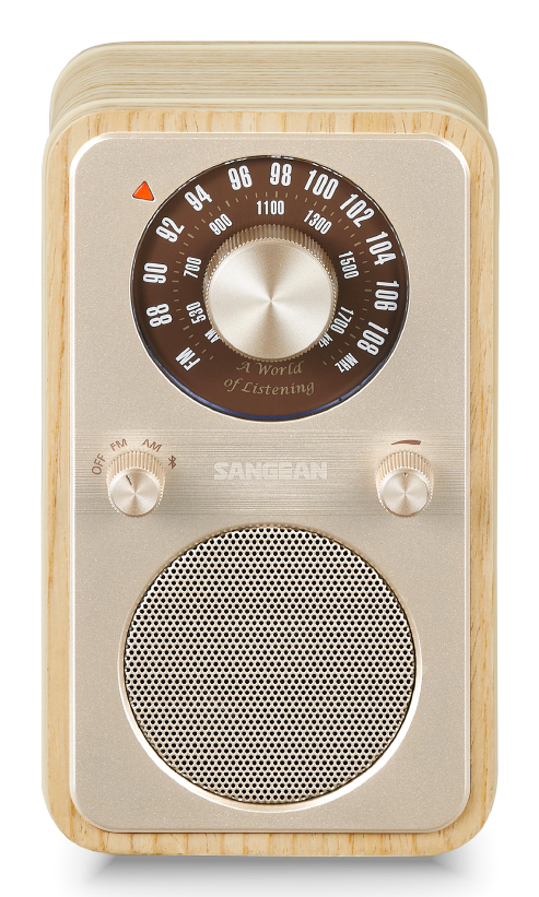 Sangean WR-9 Tragbares FM/AM-Radio Bluetooth Echtholzgehäuse White Ash