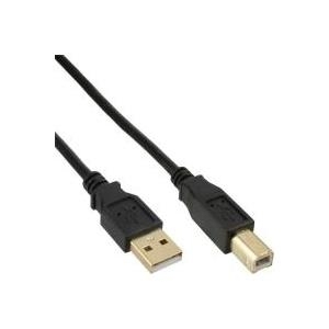 InLine USB Anschlusskabel A/S-B/S 5.0m schwarz vergoldete Kontakte (34555S)
