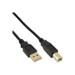 InLine USB Anschlusskabel A/S-B/S 5.0m schwarz vergoldete Kontakte (34555S)