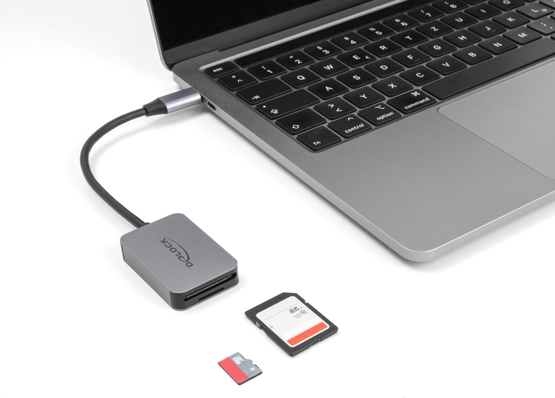 Delock 91009 Kartenleser USB-C Aluminium Grau