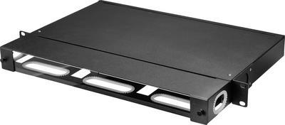 Renkforce RF-4737396 48,30cm (19)  Netzwerkschrank-Schublade 1 HE Ausziehbar Geeignet für Schranktiefe: ab 300 mm Schwarz (RF-4737396)