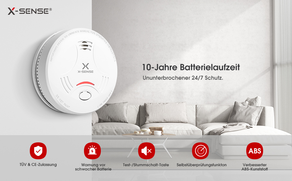 X-Sense SD11 Rauchwarnmelder 85 dB Kabelgebunden Lithium Weiß