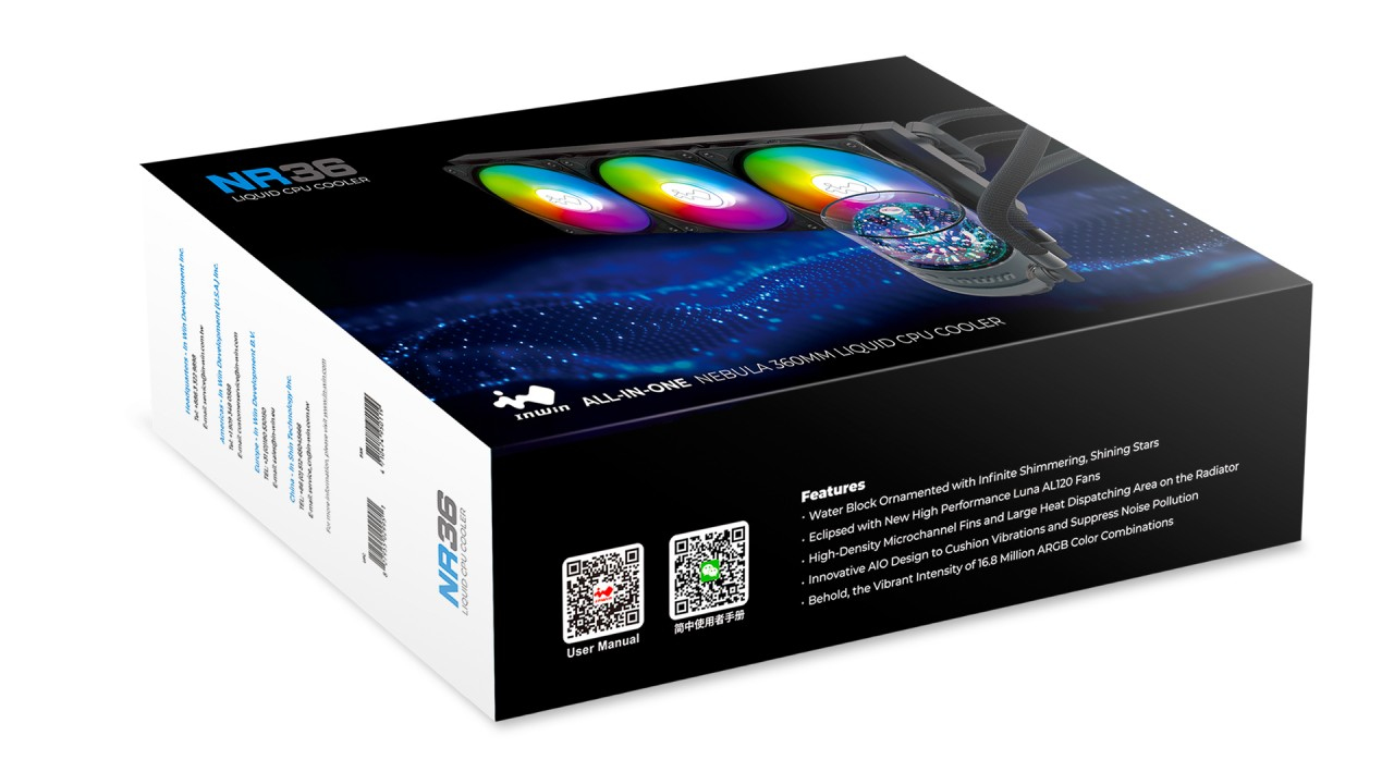 IN WIN Development NR36 ARGB All-in-One Wasserkühlung 360mm Schwarz
