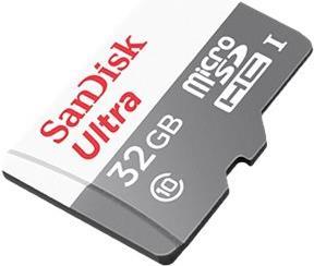 SanDisk Ultra microSD Speicherkarte 32 GB MiniSDHC UHS-I Klasse 10 (SDSQUNR-032G-GN6TA)