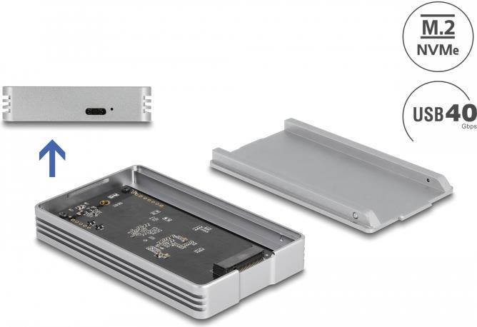 DeLOCK 42018 Speicherlaufwerksgehäuse SSD-Gehäuse Silber M.2 (42018)