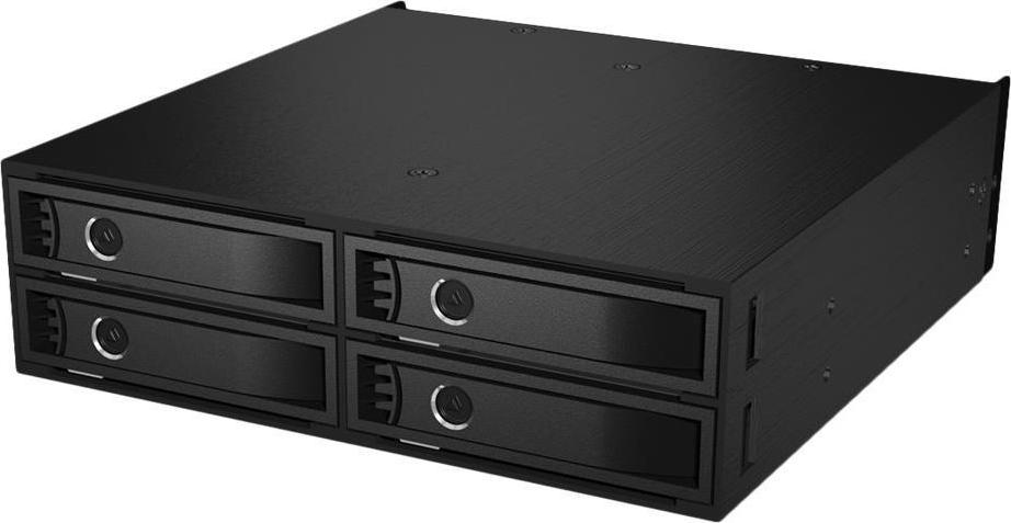 ICY BOX IB-2242U2K 13,3 cm (5.25") Speicherlaufwerkbehälter Schwarz (IB-2242U2K) (geöffnet)