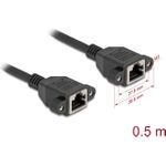 Delock Netzwerk Verlängerungskabel S/FTP RJ45 Buchse zu Cat.6A flache (90783)