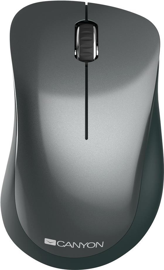 Canyon MW-11 - Maus - Für Rechtshänder - optisch - 3 Tasten - kabellos - 2,4 GHz - kabelloser Empfänger (USB) - Schwarz (CNE-CMSW11B)