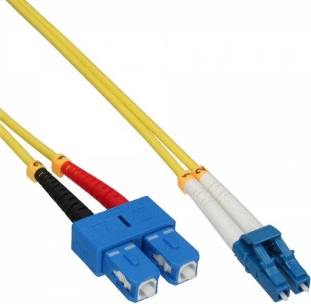 INLINE LWL Duplex Kabel LC/SC 9/125µm, OS2, 1m
