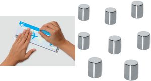 sigel Neodym-Zylindermagnet, 8 x 10 mm, vernickelt, silber Haftkraft: 6 Blatt auf Glasmagnettafeln / 2,0 kg auf Stahl, - 1 Stück (B3103)