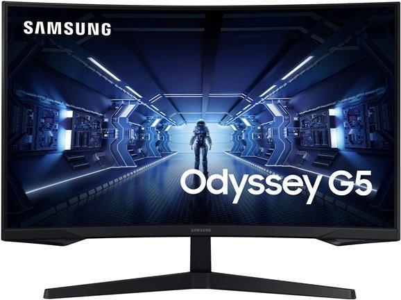 Samsung Odyssey G5 C27G54TQWR - G55T Series - LCD-Monitor - gebogen - 68.6 cm (27) (27 sichtbar) - 2560 x 1440 WQHD @ 144 Hz - VA - 250 cd/m² - 2500:1 - 1 ms - HDMI, DisplayPort - Schwarz