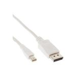 InLine® Mini DisplayPort OUT zu DisplayPort IN Kabel, weiß, 1m (17131)