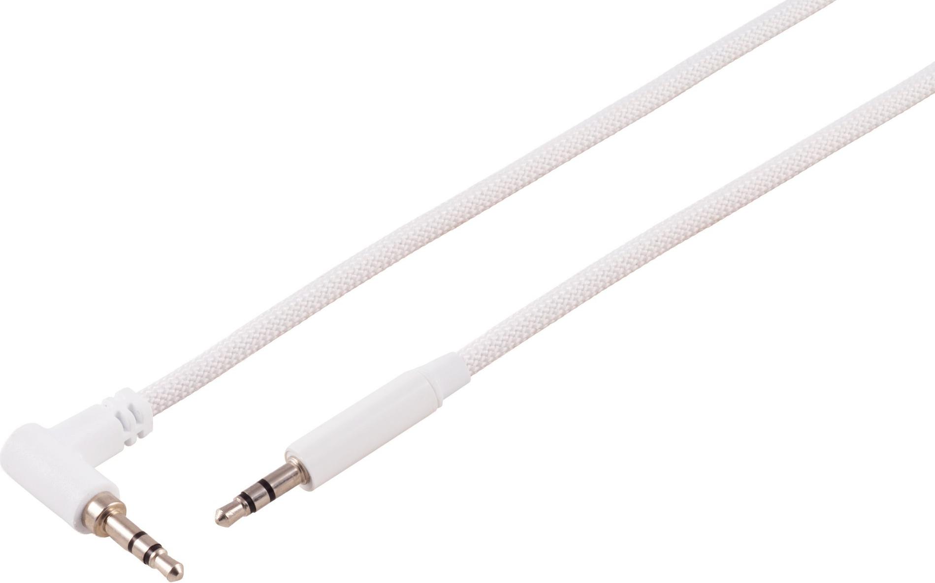 S/CONN maximum connectivity Audiokabel, 3.5mm Winkel-gerade Stecker, TRS, weiß, 1,2m (14-07126)