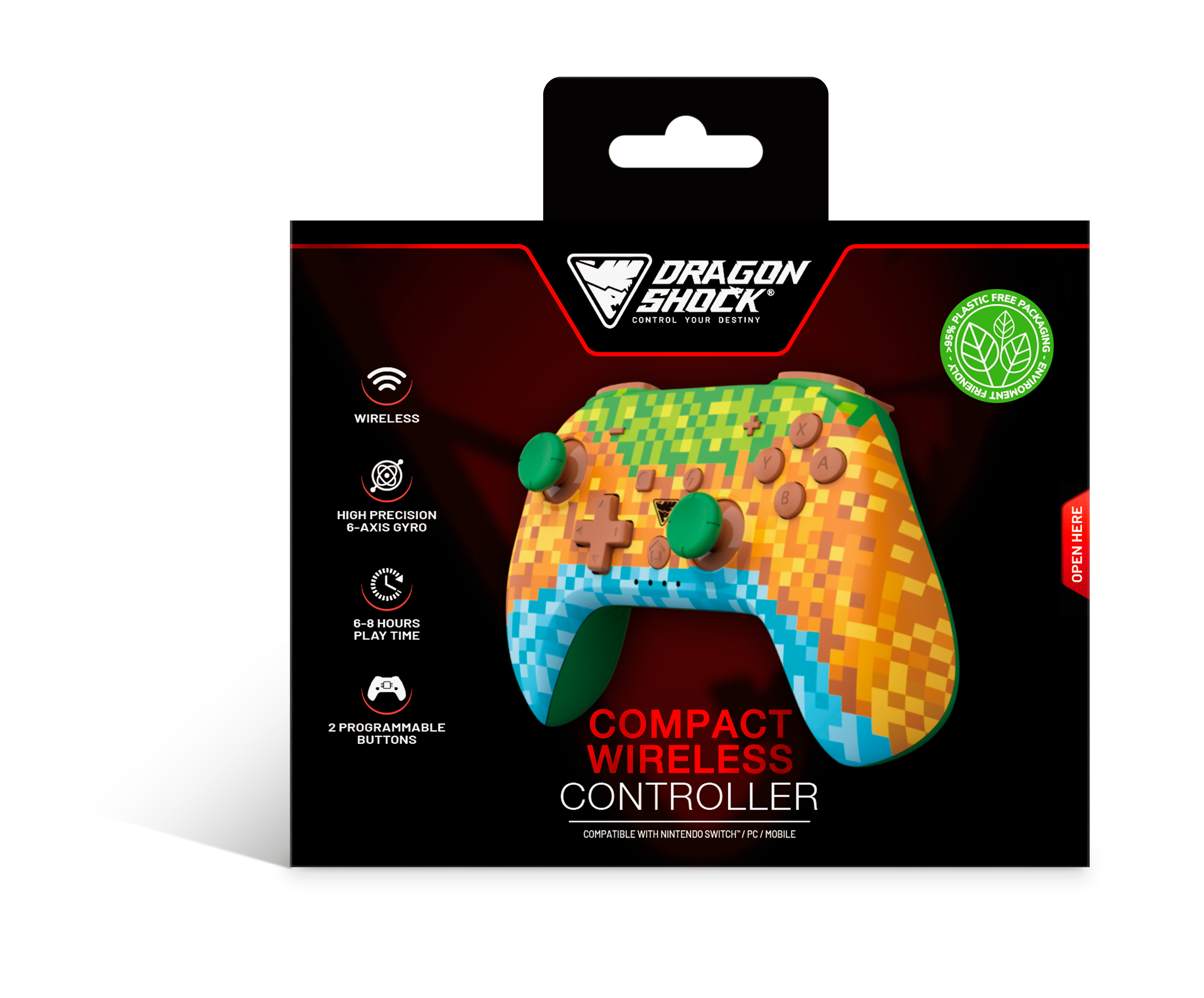 DragonShock PopTop Compact Gamepad Nintendo Switch Kabellos Bluetooth USB Typ-C Mehrfarbig