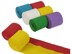 PAPSTAR Krepp-Papier-Bänder, 50 mm x 10 m, 6er Pack wasserfeste Papierqualität geprüft nach DIN EN 646, - 1 Stück (10056)