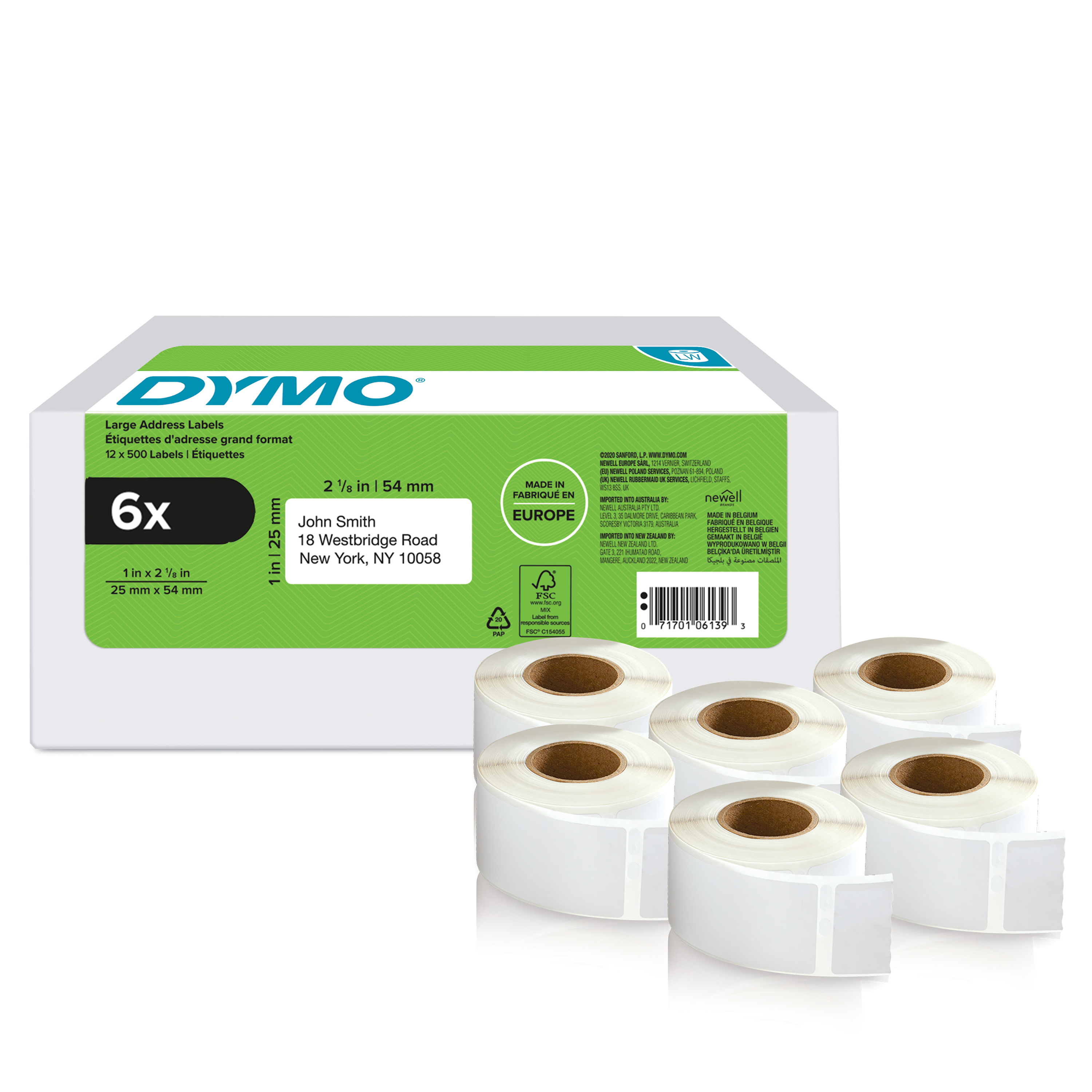 DYMO LabelWriter Rücksendeadress-Etiketten 25x54mm 3000 Etiketten Weiß