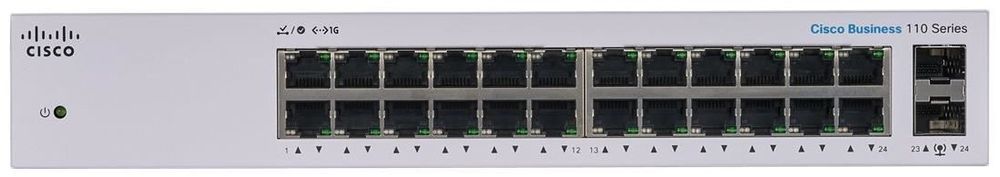 Cisco Business CBS110-24T-D Unmanaged Switch | 24 GE-Ports | 2 x 1G-SFP Shared | Begrenzter Lebenszeitschutz (CBS110-24T-D)